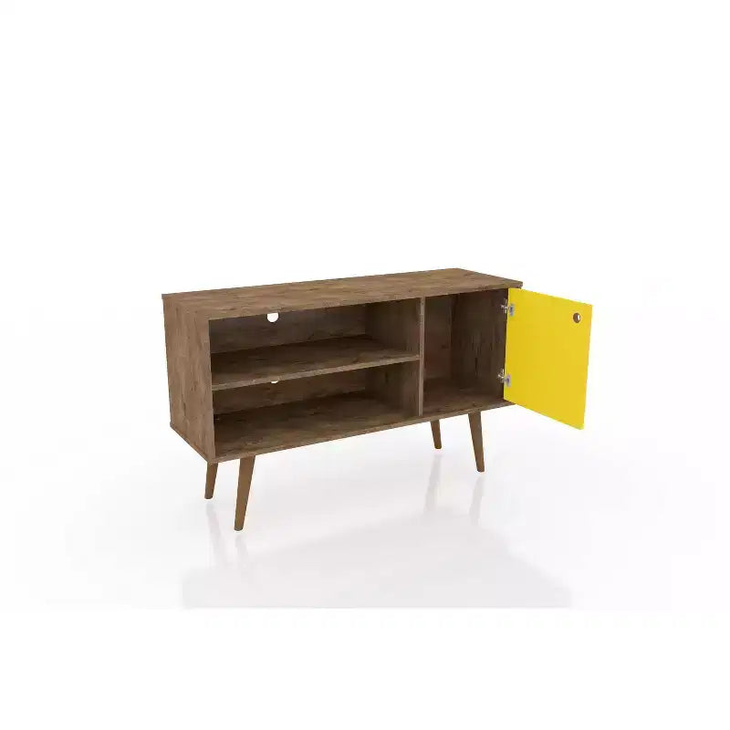 Meuble TV Mid-Century Moderne avec 2 étagères et 1 porte