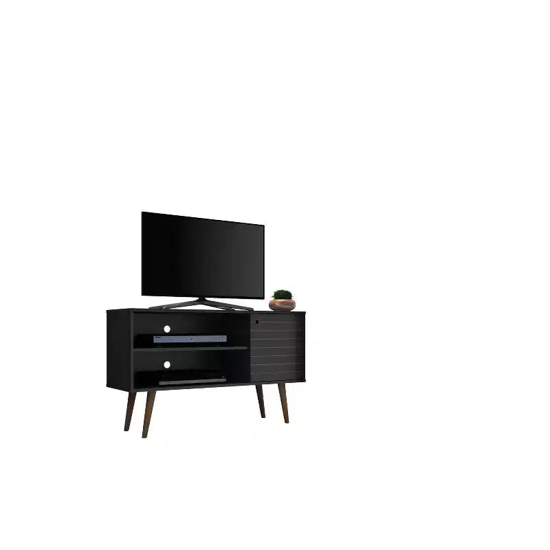 Meuble TV Mid-Century Moderne avec 2 étagères et 1 porte