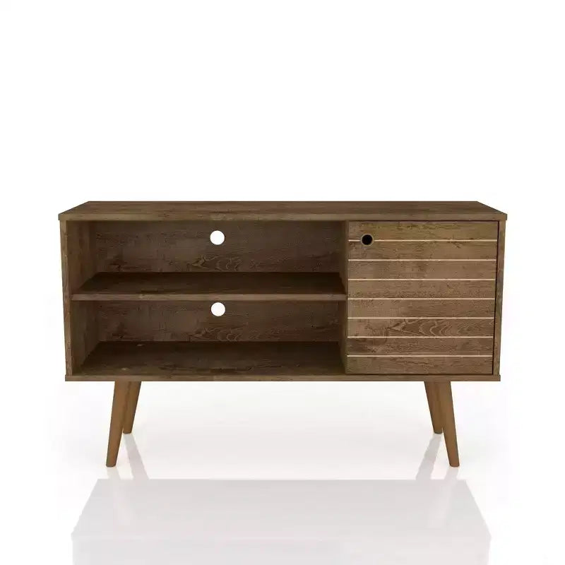 Meuble TV Mid-Century Moderne avec 2 étagères et 1 porte