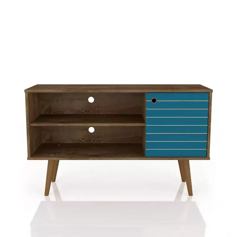 Meuble TV Mid-Century Moderne avec 2 étagères et 1 porte