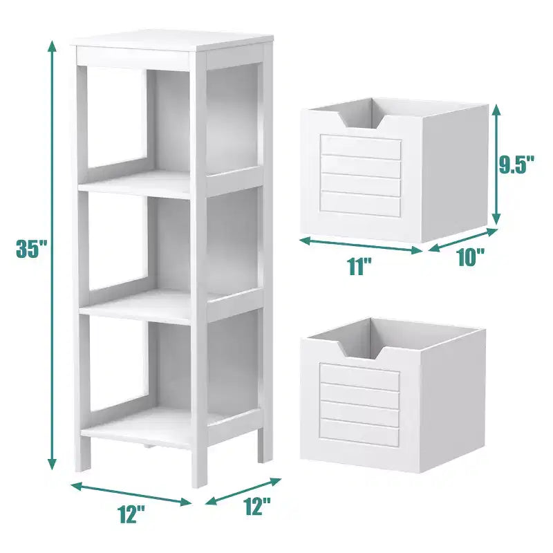 Meuble de salle de bain en bois avec étagère de rangement multifonctionnelle