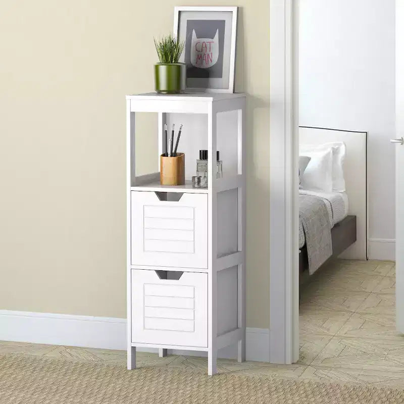 Meuble de salle de bain en bois avec étagère de rangement multifonctionnelle