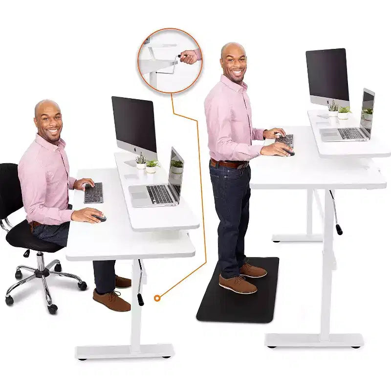 Bureau debout avec étagère à pince
