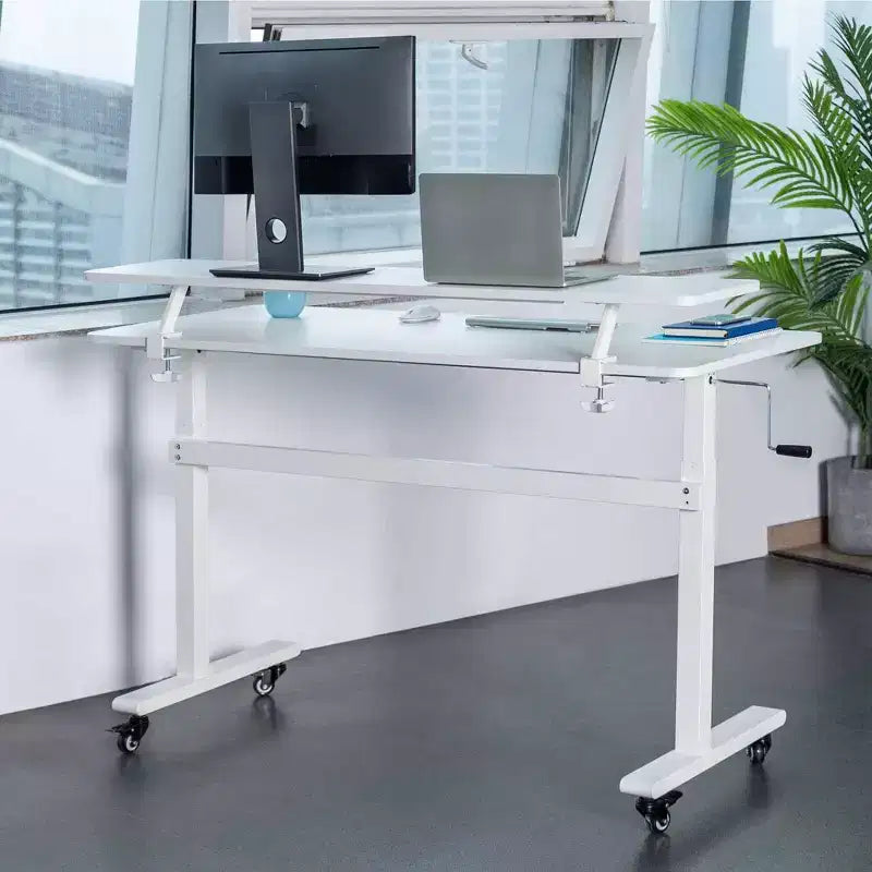Bureau debout avec étagère à pince