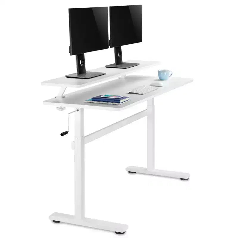 Bureau debout avec étagère à pince
