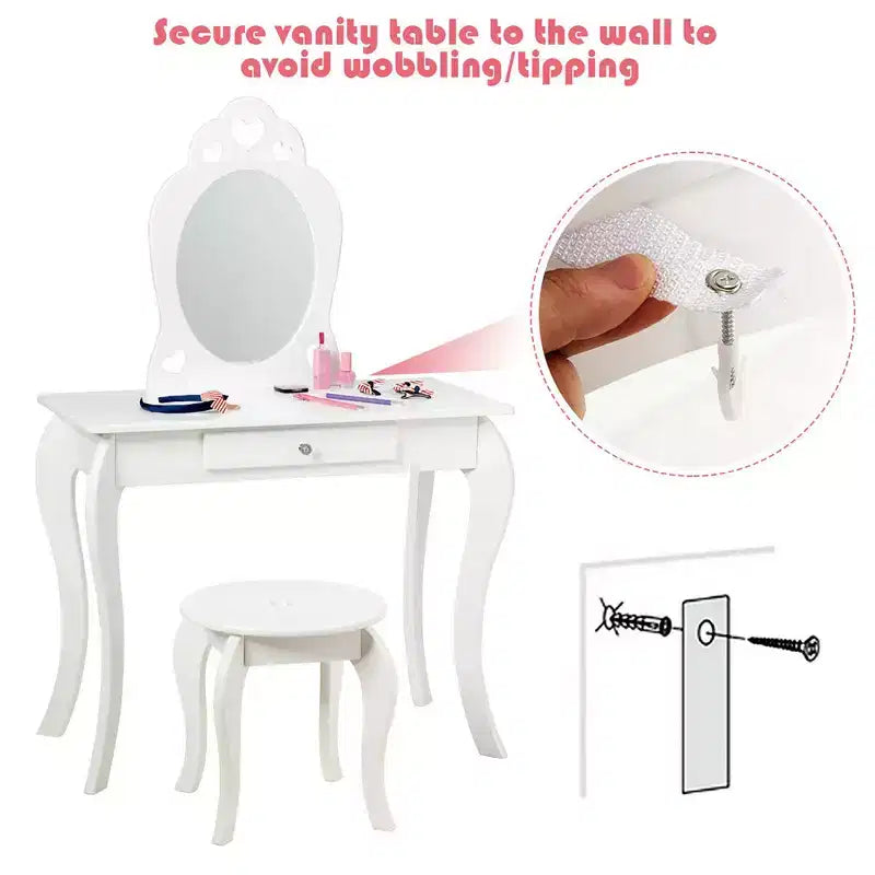 Table de Maquillage Coiffeuse Princesse pour Enfants
