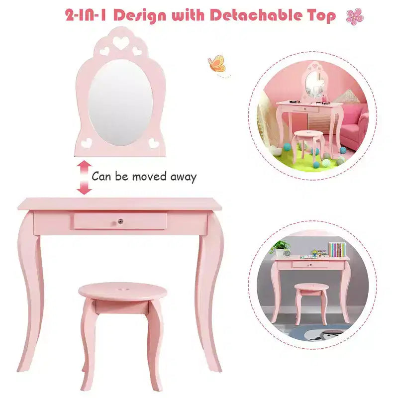 Table de Maquillage Coiffeuse Princesse pour Enfants