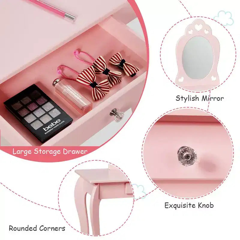 Table de Maquillage Coiffeuse Princesse pour Enfants