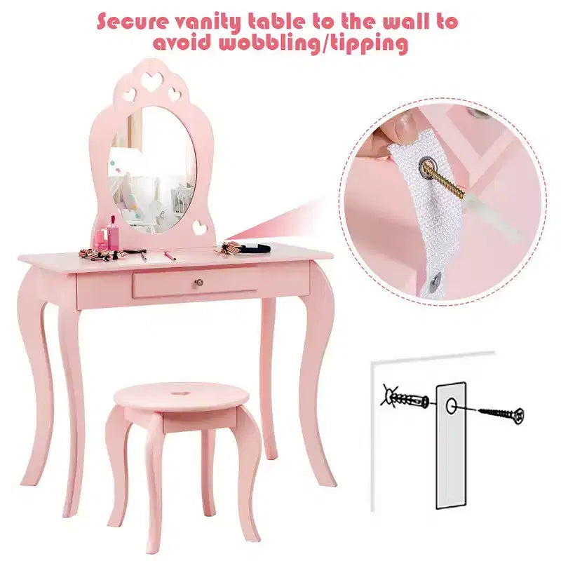 Table de Maquillage Coiffeuse Princesse pour Enfants