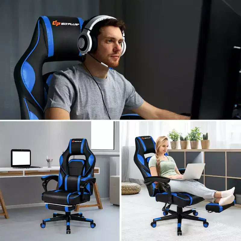 Chaise de bureau gamer inclinable massante
