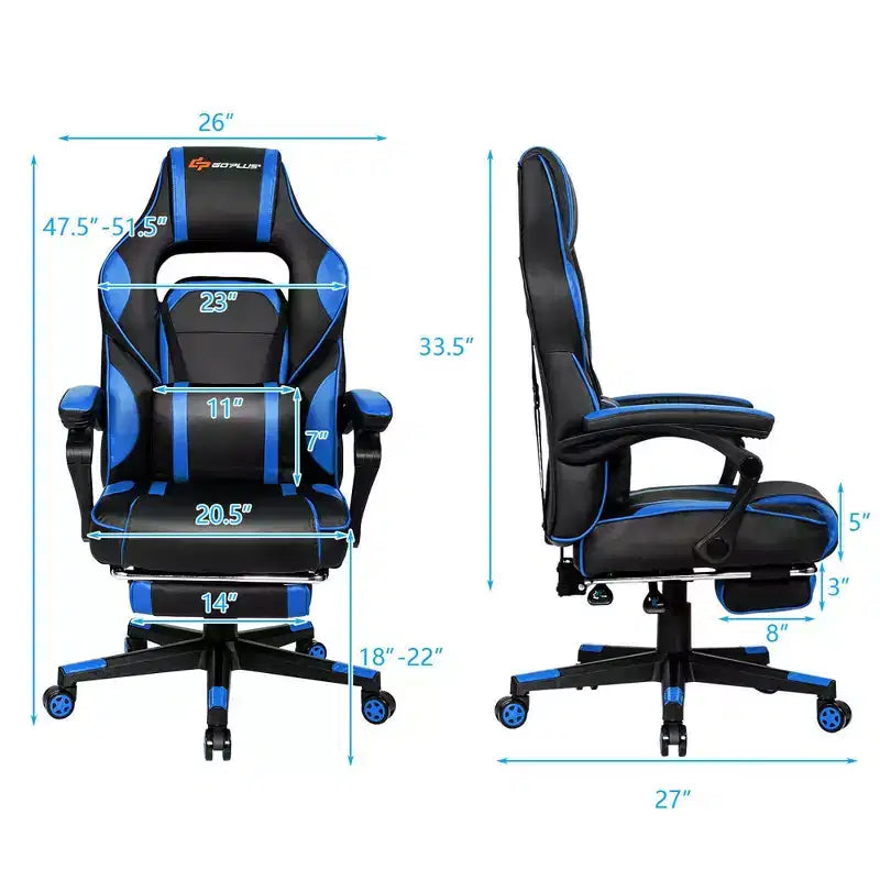 Chaise de bureau gamer inclinable massante