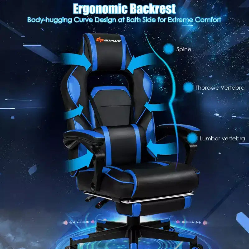 Chaise de bureau gamer inclinable massante