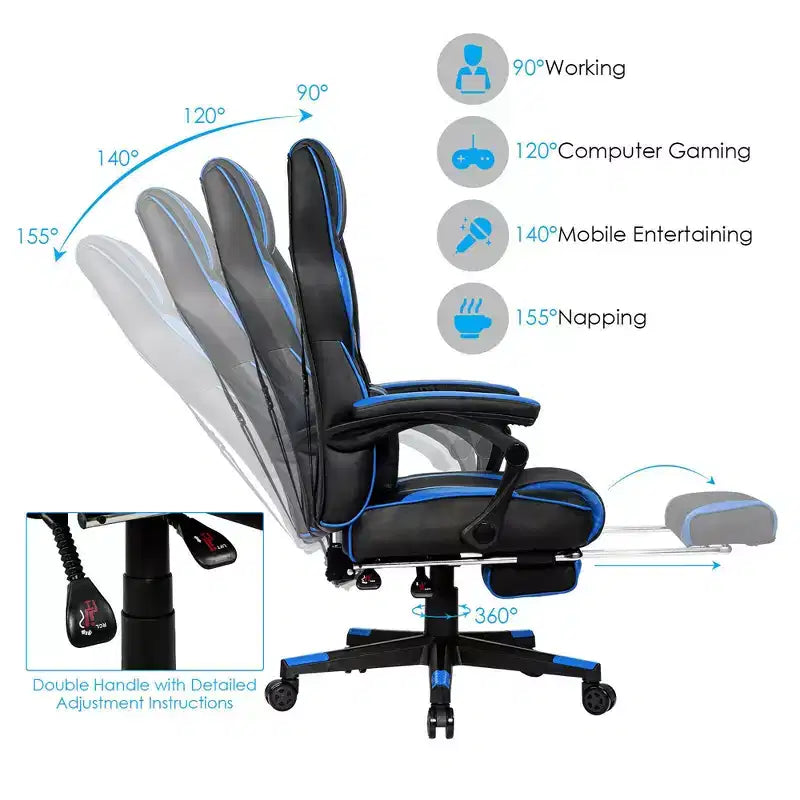 Chaise de bureau gamer inclinable massante