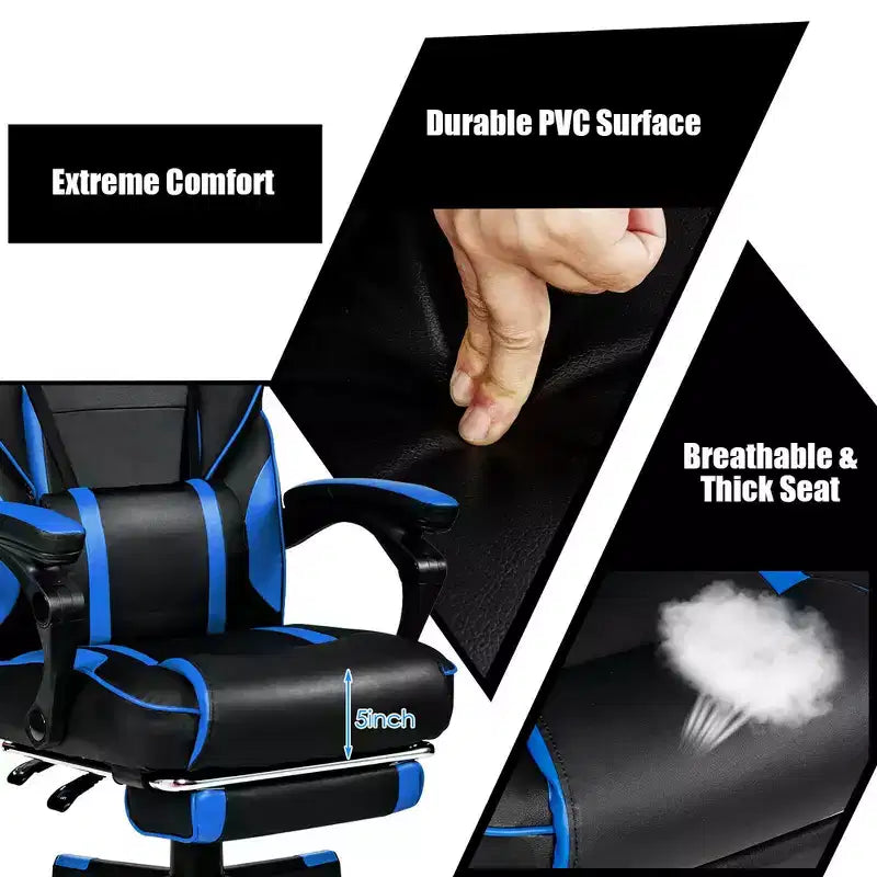 Chaise de bureau gamer inclinable massante