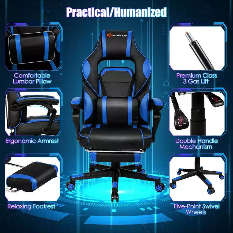 Chaise de bureau gamer inclinable massante