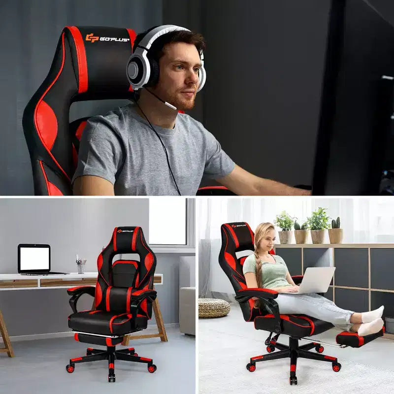 Chaise de bureau gamer inclinable massante