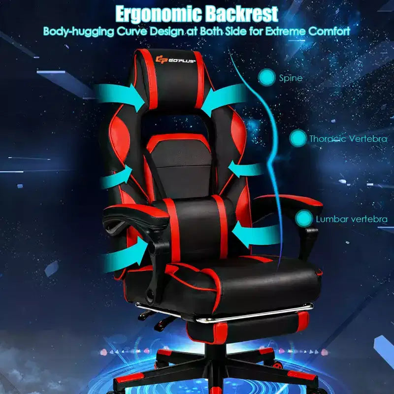 Chaise de bureau gamer inclinable massante