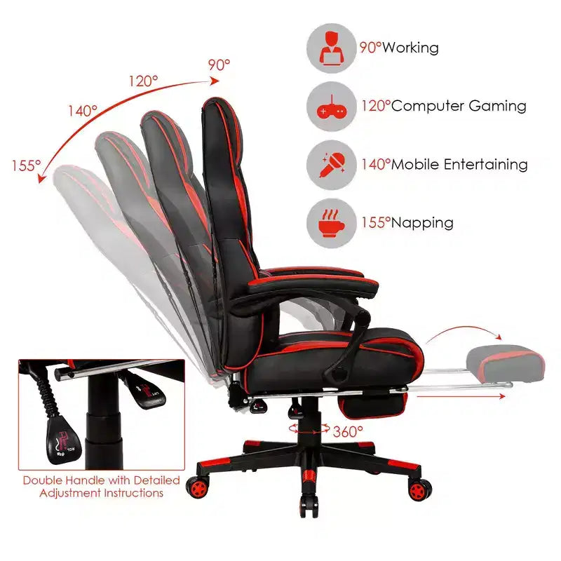 Chaise de bureau gamer inclinable massante