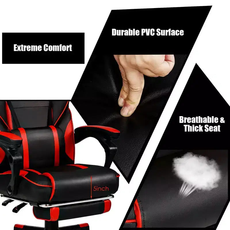 Chaise de bureau gamer inclinable massante