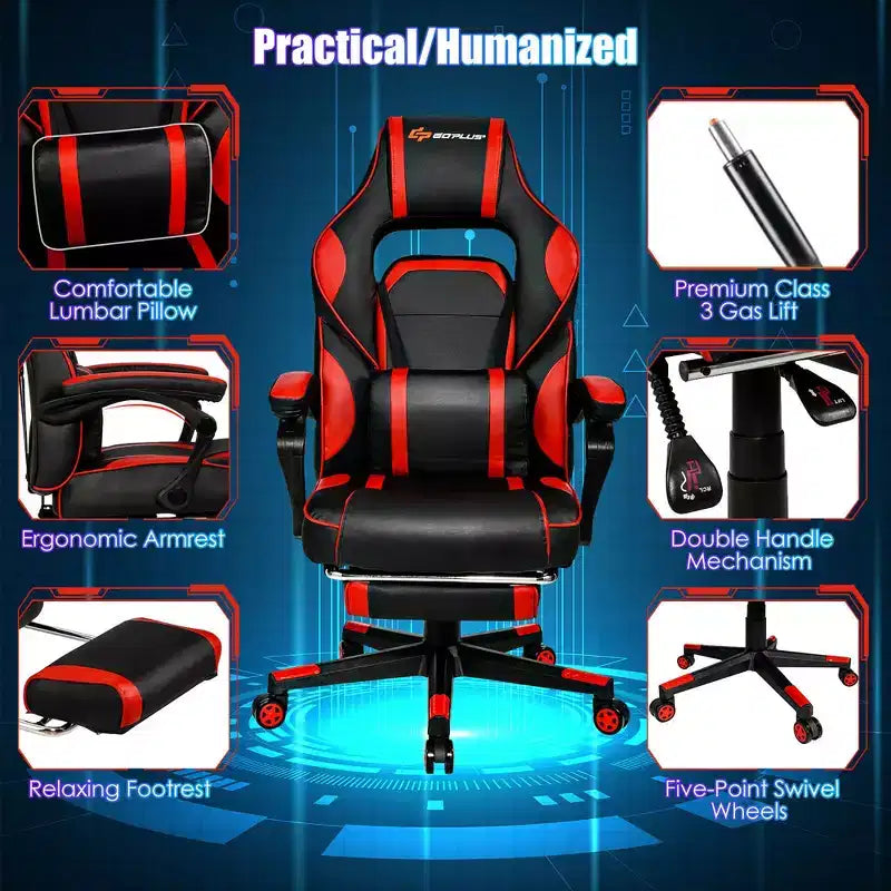 Chaise de bureau gamer inclinable massante
