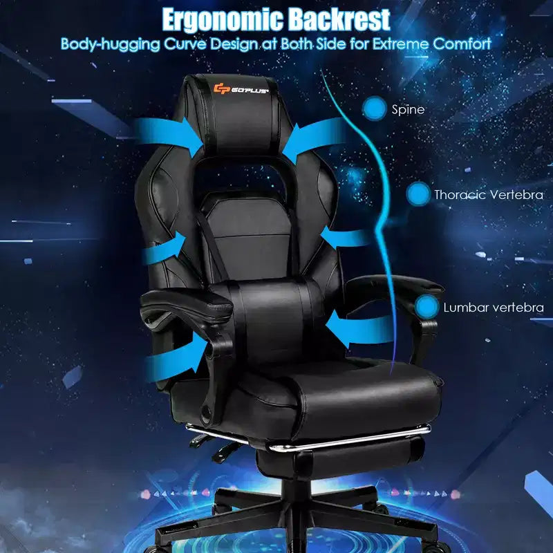 Chaise de bureau gamer inclinable massante