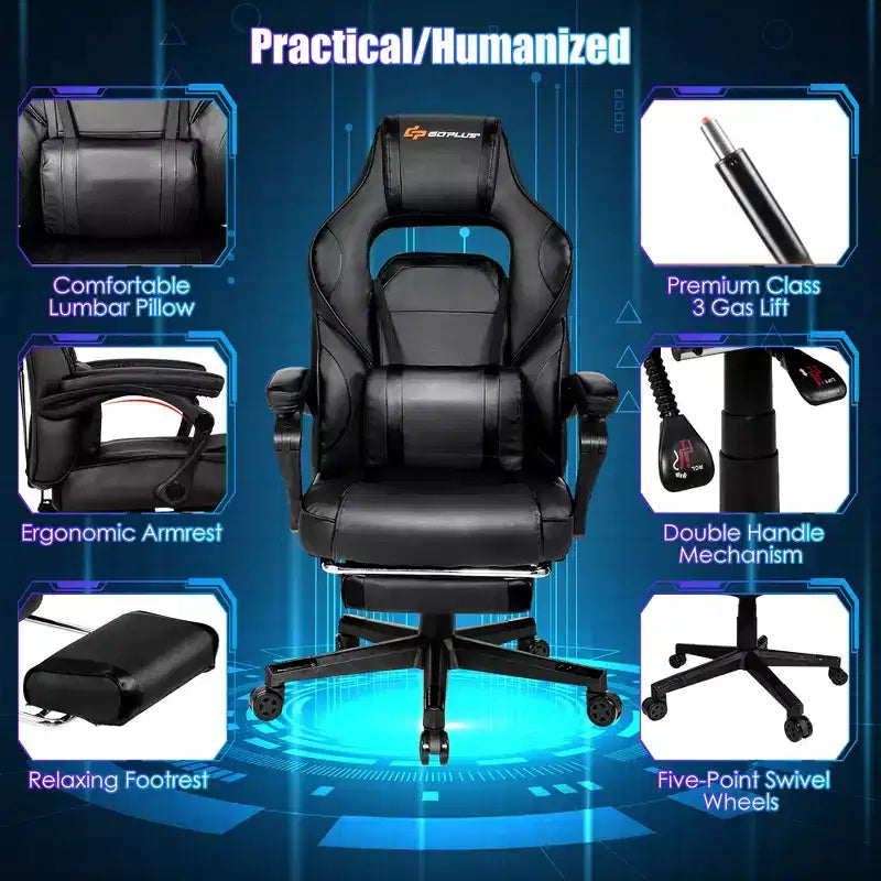 Chaise de bureau gamer inclinable massante
