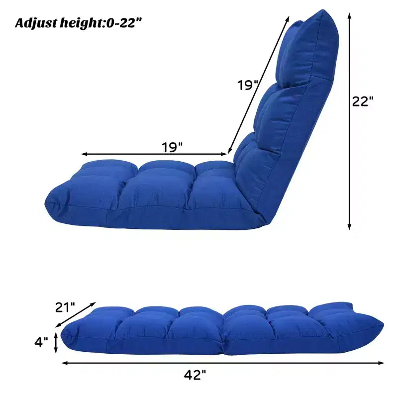 Chaise de sol réglable 14 positions, fauteuil de jeu paresseux pliant, chaise longue