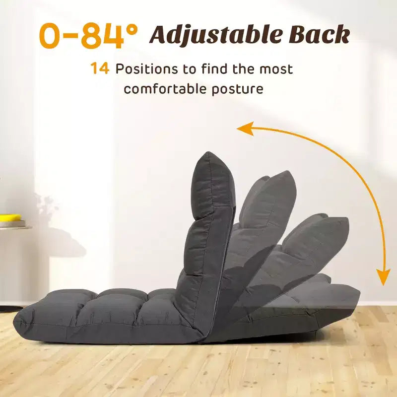 Chaise de sol réglable 14 positions, fauteuil de jeu paresseux pliant, chaise longue
