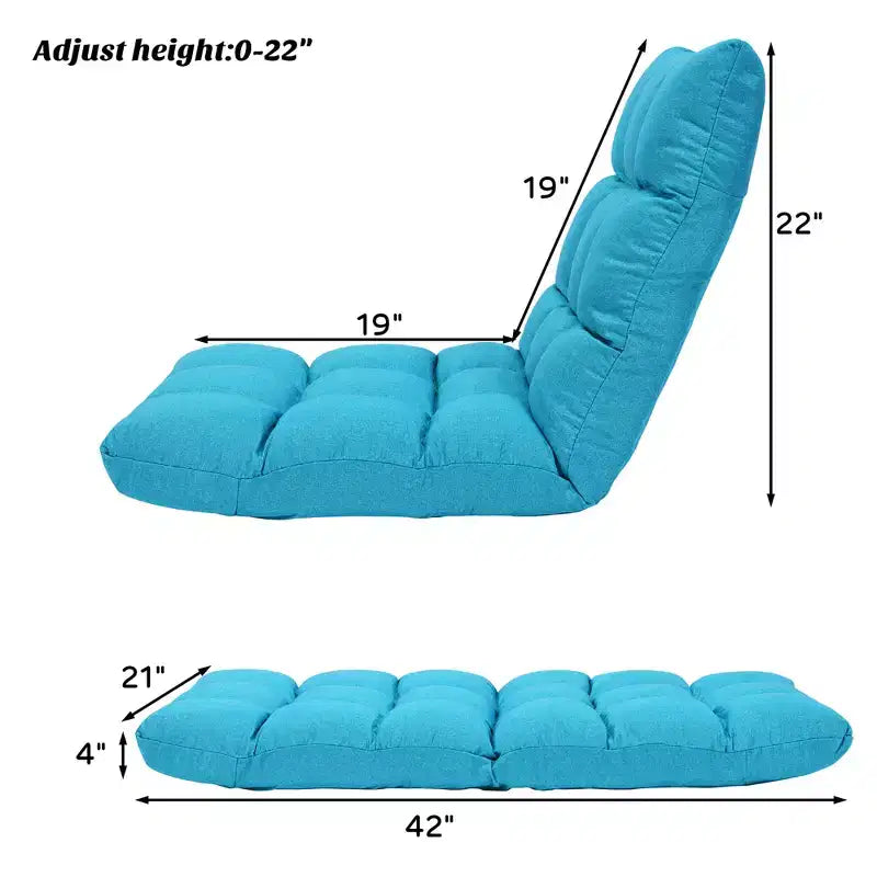 Chaise de sol réglable 14 positions, fauteuil de jeu paresseux pliant, chaise longue