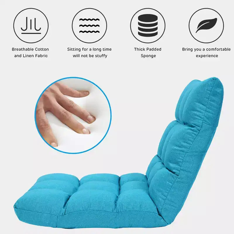 Chaise de sol réglable 14 positions, fauteuil de jeu paresseux pliant, chaise longue