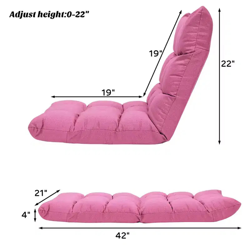 Chaise de sol réglable 14 positions, fauteuil de jeu paresseux pliant, chaise longue