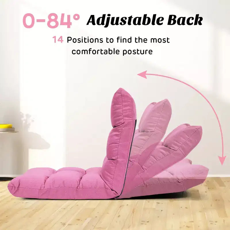 Chaise de sol réglable 14 positions, fauteuil de jeu paresseux pliant, chaise longue