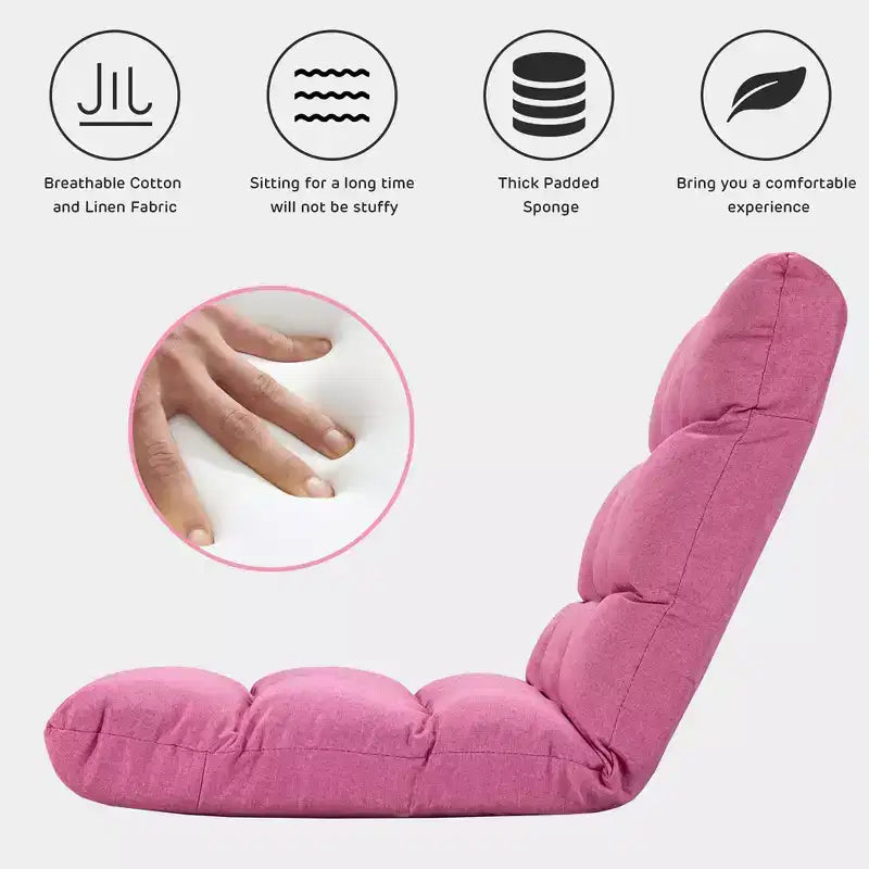 Chaise de sol réglable 14 positions, fauteuil de jeu paresseux pliant, chaise longue