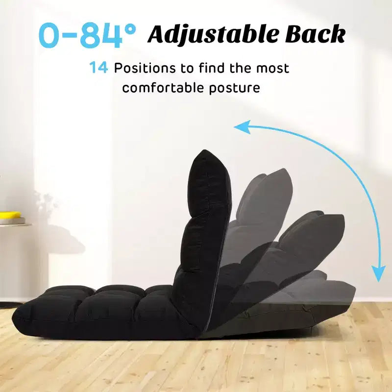 Chaise de sol réglable 14 positions, fauteuil de jeu paresseux pliant, chaise longue