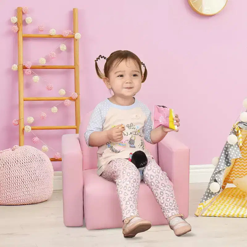 Canapé convertible et table et chaise 2-en-1 multifonctionnel pour enfants