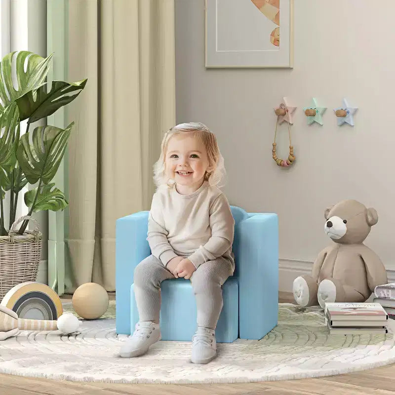 Canapé convertible et table et chaise 2-en-1 multifonctionnel pour enfants