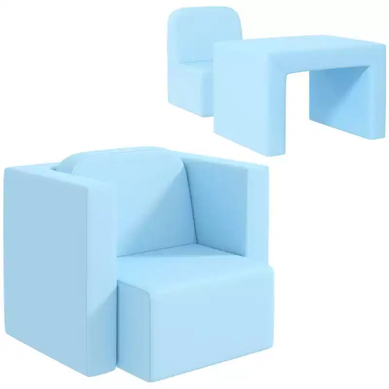 Canapé convertible et table et chaise 2-en-1 multifonctionnel pour enfants