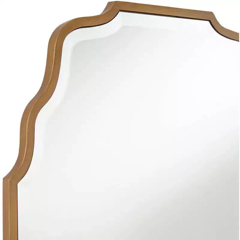 Miroir Mural Décoratif Rectangulaire Moderne Biseauté Ondulé Arqué Luxuriant