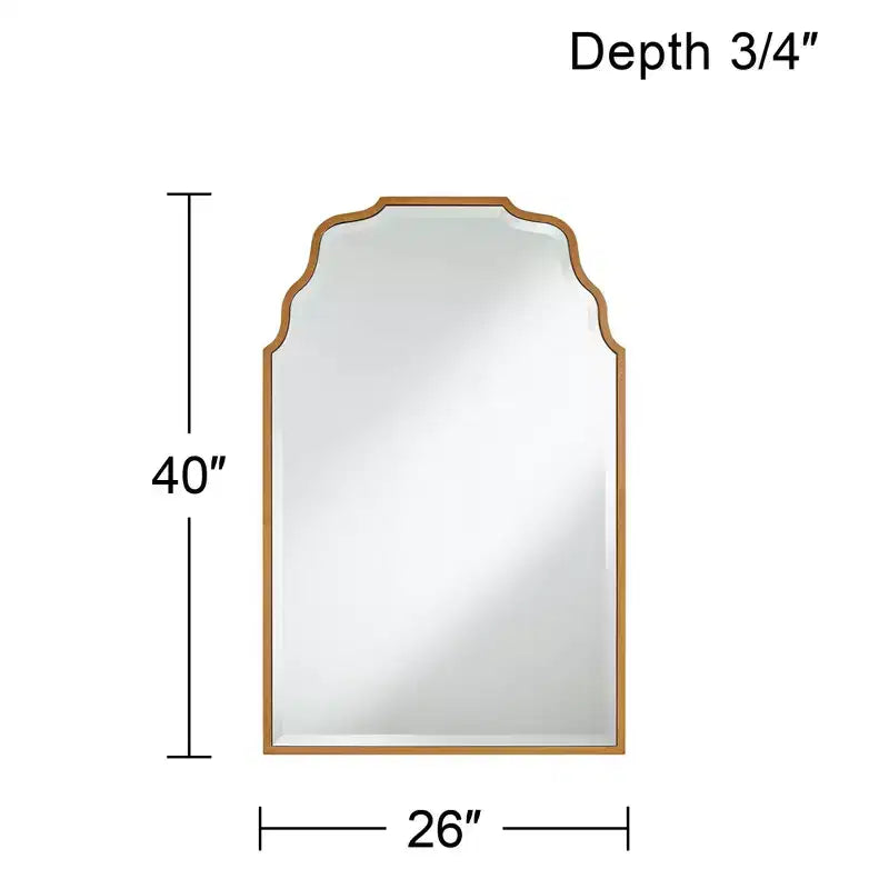Miroir Mural Décoratif Rectangulaire Moderne Biseauté Ondulé Arqué Luxuriant