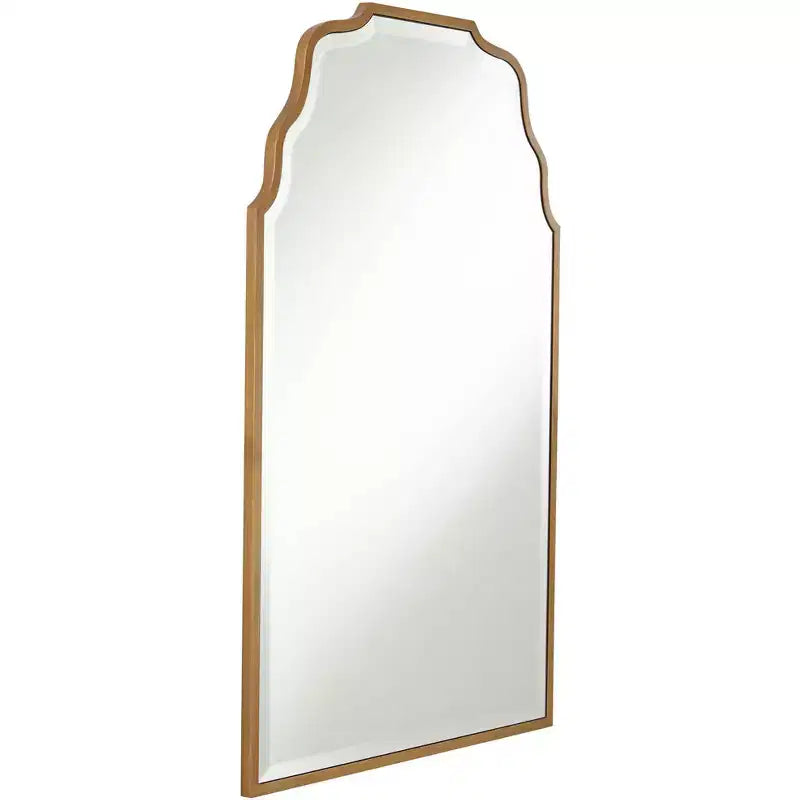 Miroir Mural Décoratif Rectangulaire Moderne Biseauté Ondulé Arqué Luxuriant