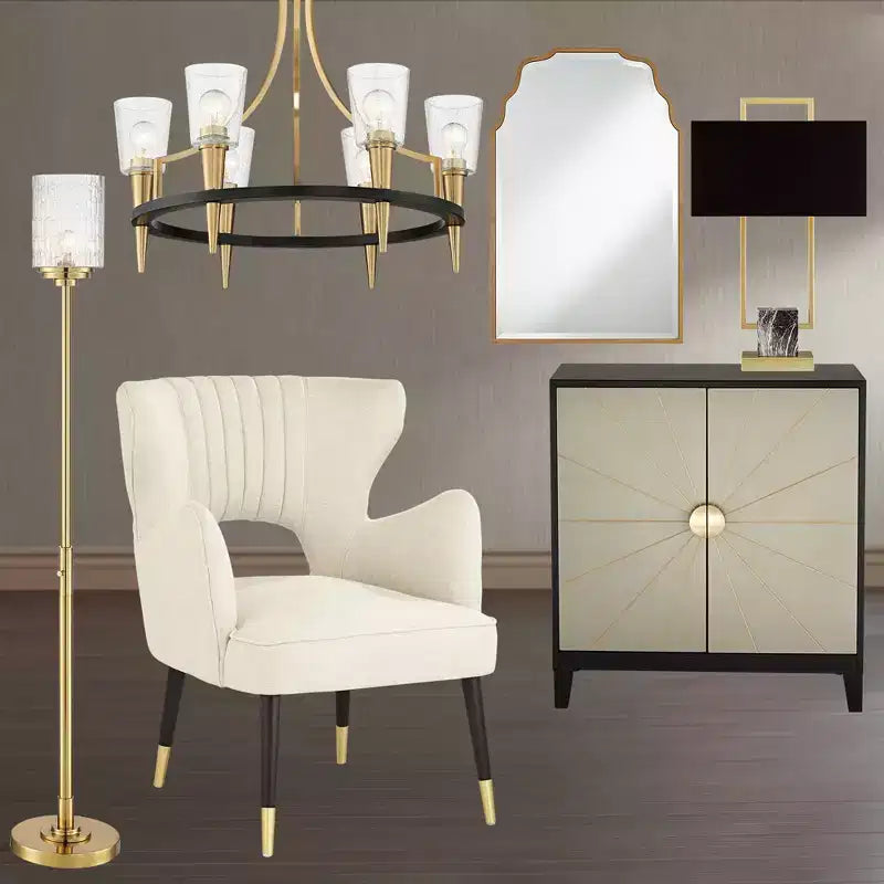 Miroir Mural Décoratif Rectangulaire Moderne Biseauté Ondulé Arqué Luxuriant