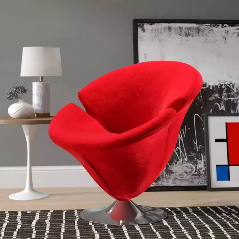 Fauteuil pivotant en velours Tulip