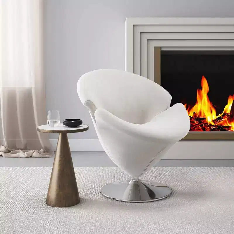 Fauteuil pivotant en velours Tulip