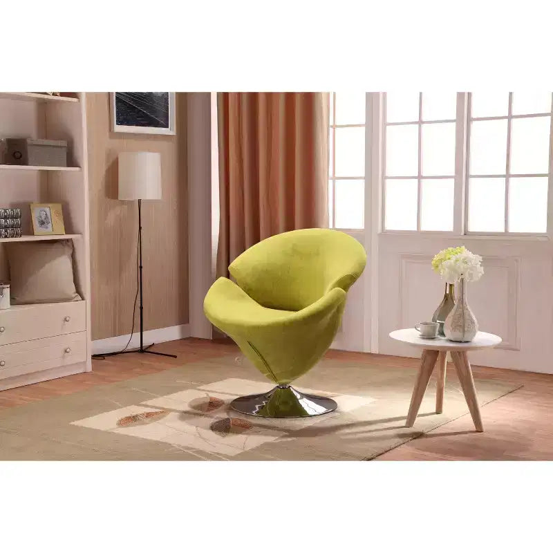 Fauteuil pivotant en velours Tulip