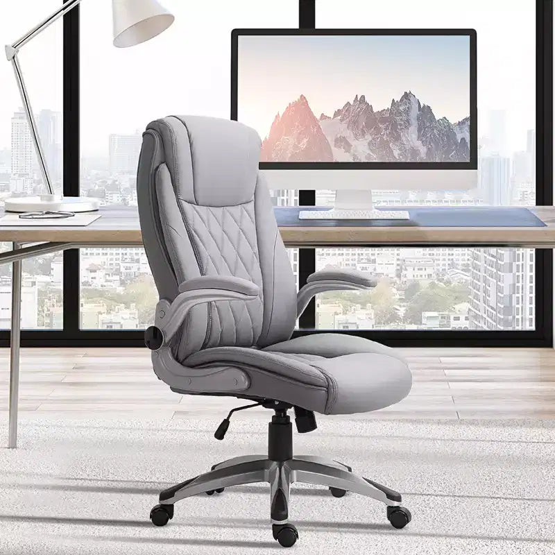Chaise de bureau ergonomique pivotante à 360° à dossier haut