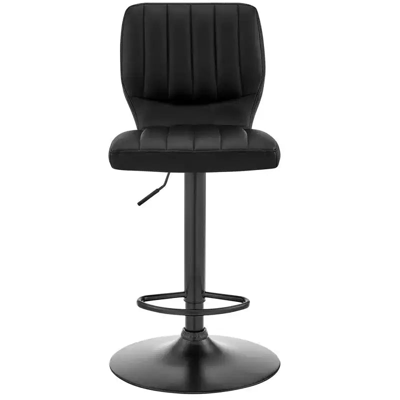 Tabouret de bar réglable avec simili cuir et finition métallique