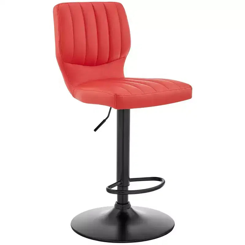 Tabouret de bar réglable avec simili cuir et finition métallique
