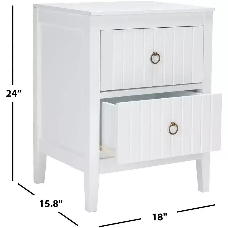 Table de chevet 2 tiroirs blanche