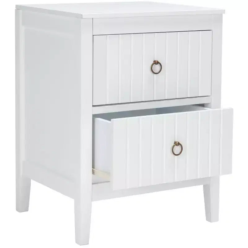 Table de chevet 2 tiroirs blanche