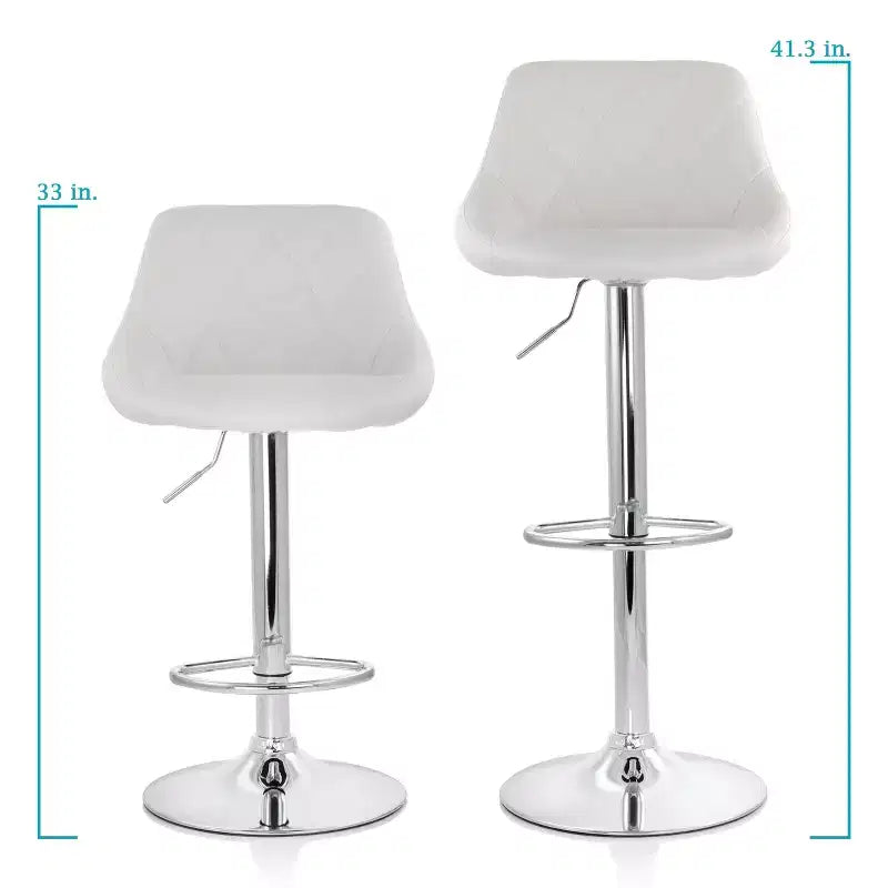 Tabouret de bar en similicuir surpiqué en losanges